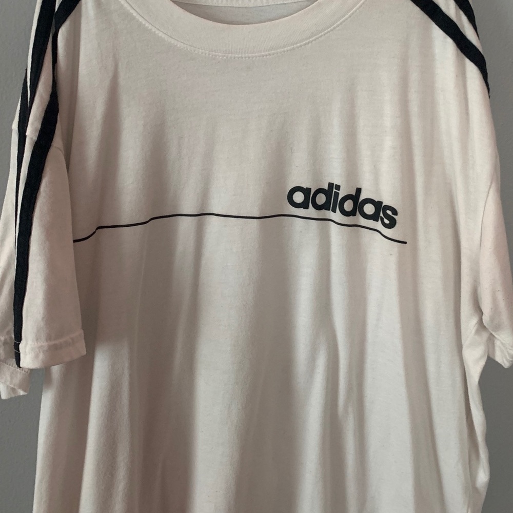 Adidas white and black t-shirt